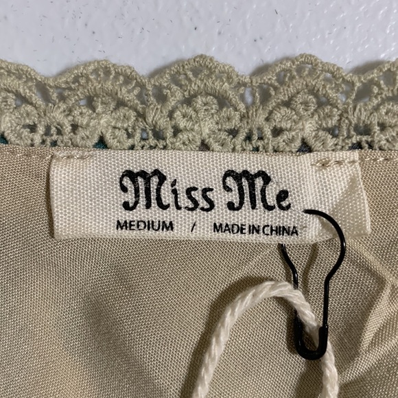 Miss Me Women’s Floral Print Lace Trim Cami-Size M NWT - Picture 7 of 10